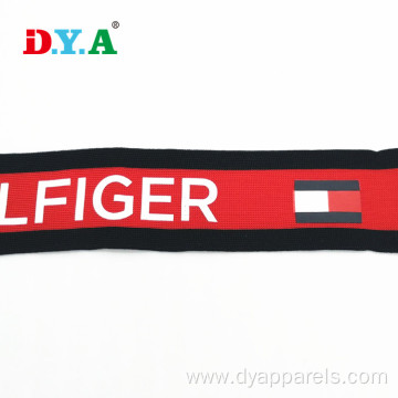 Red print knitted polyester webbing for garments decoration